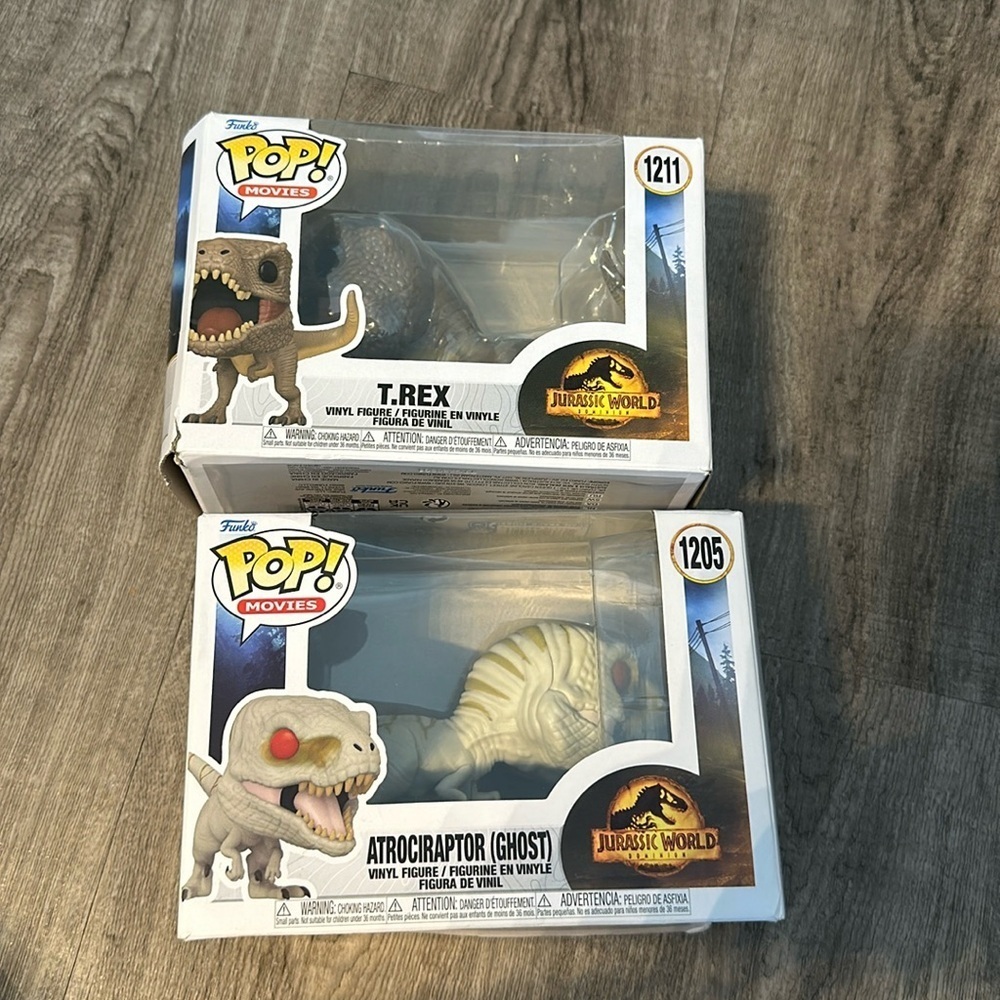 POP Movies Vinyl Figure . T.Rex & Atrociraptor . NEW